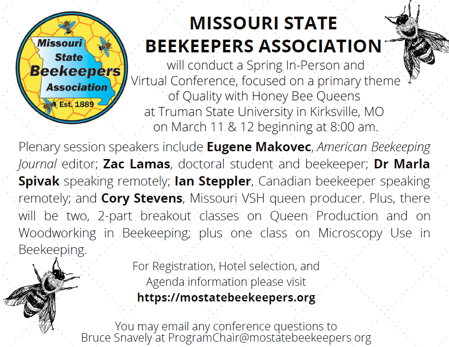 Missouri Beekeepers ‘Spring” Meeting